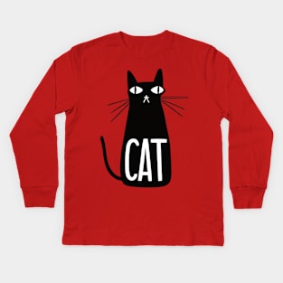 Cool Black Hepcat Cat Kids Long Sleeve T-Shirt